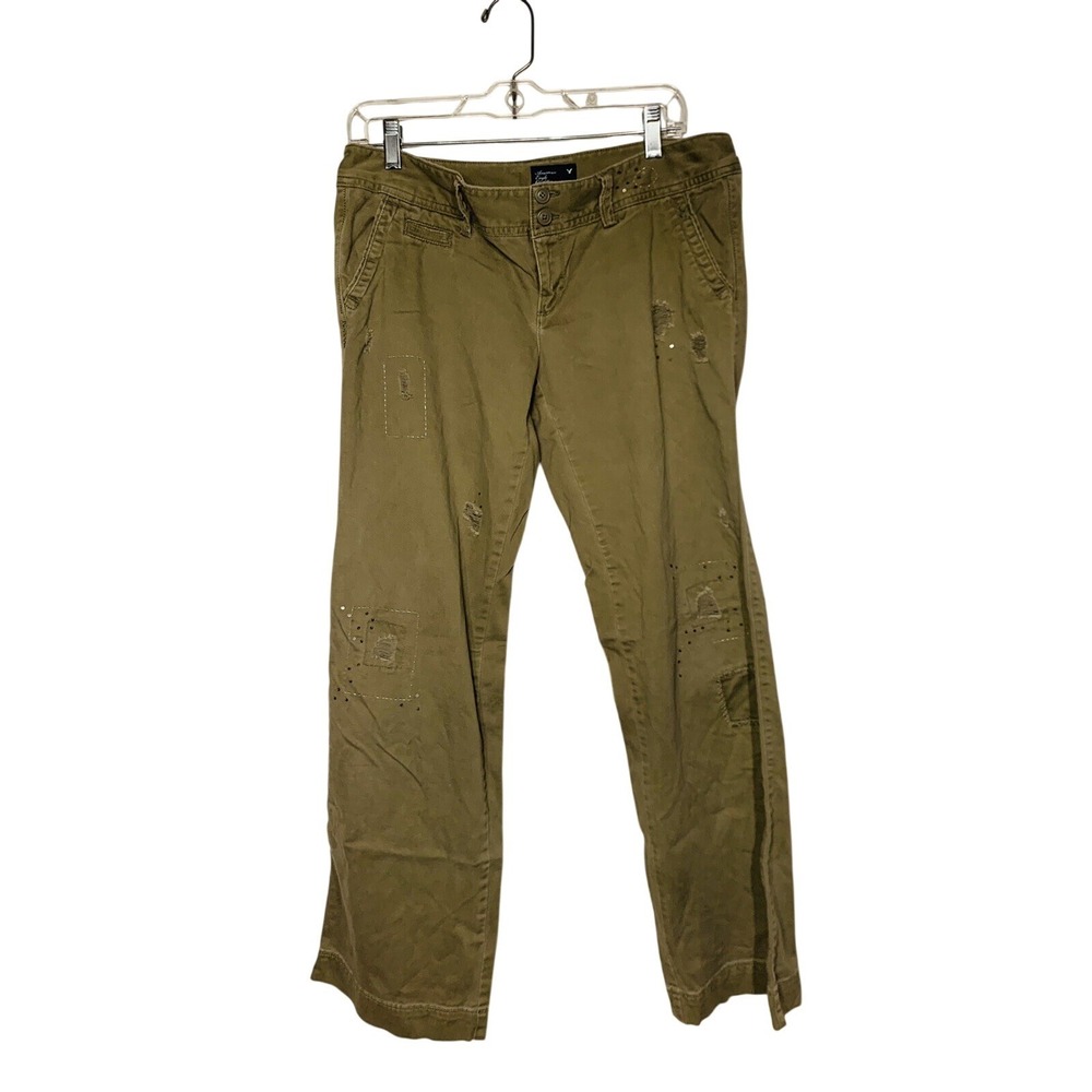 Women's Size 8 Brown Tan Textured American Eagle Pants Cute!